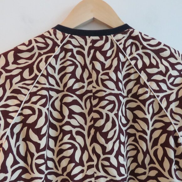 SOEUR Leaf Printed Cotton Bomber Chore Jacket Abstract Minimalist Sz 36 / US S - Picture 10 of 15